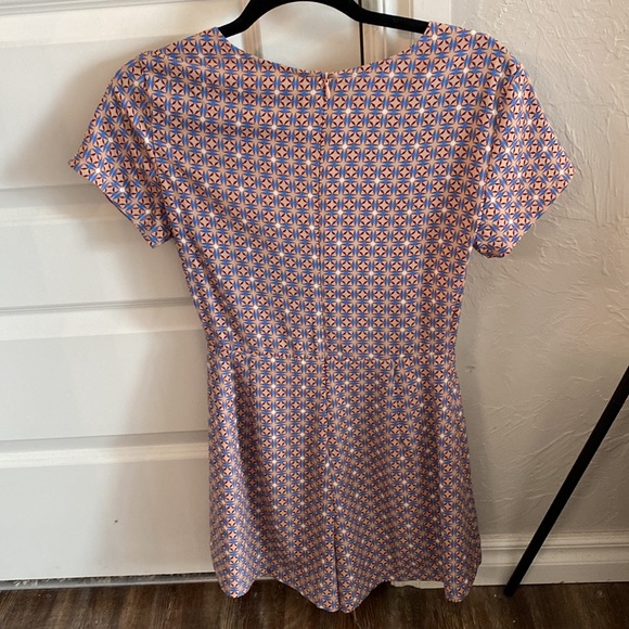 Lush Romper (Tan, beige, Blue, Maroon pattern) - Picture 2 of 3